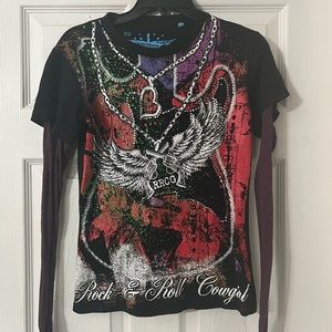 Rock and roll cowgirl shirt